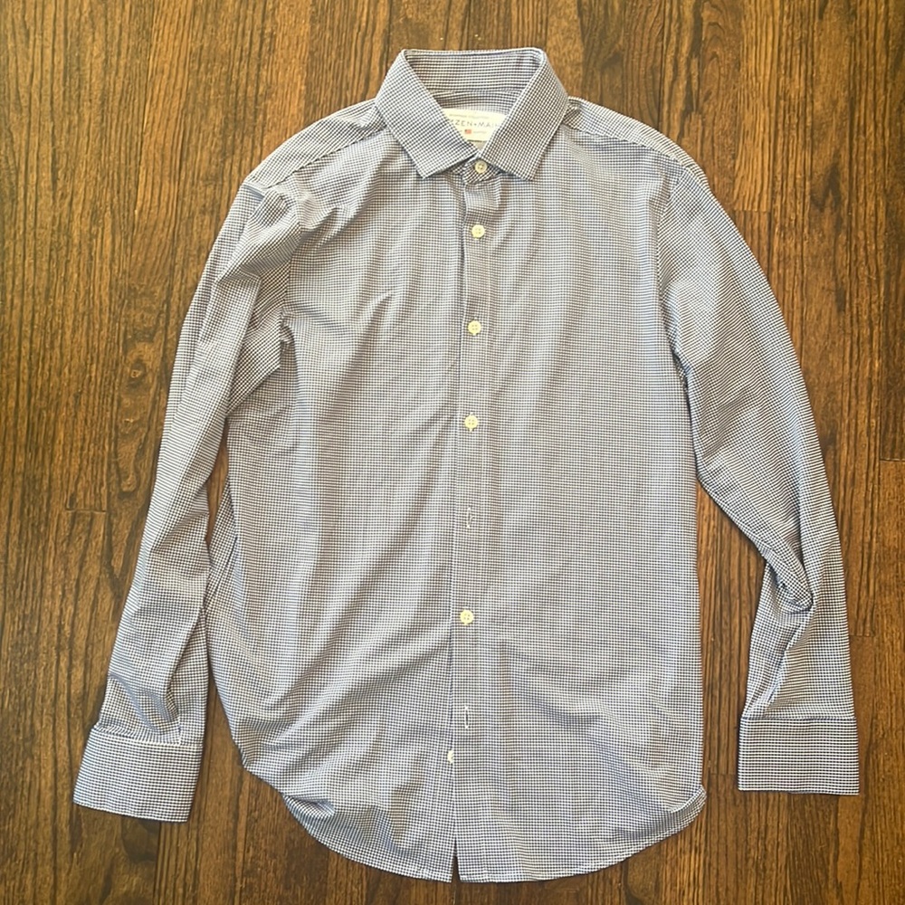 Mizzen + Maine medium trim fit navy gingham